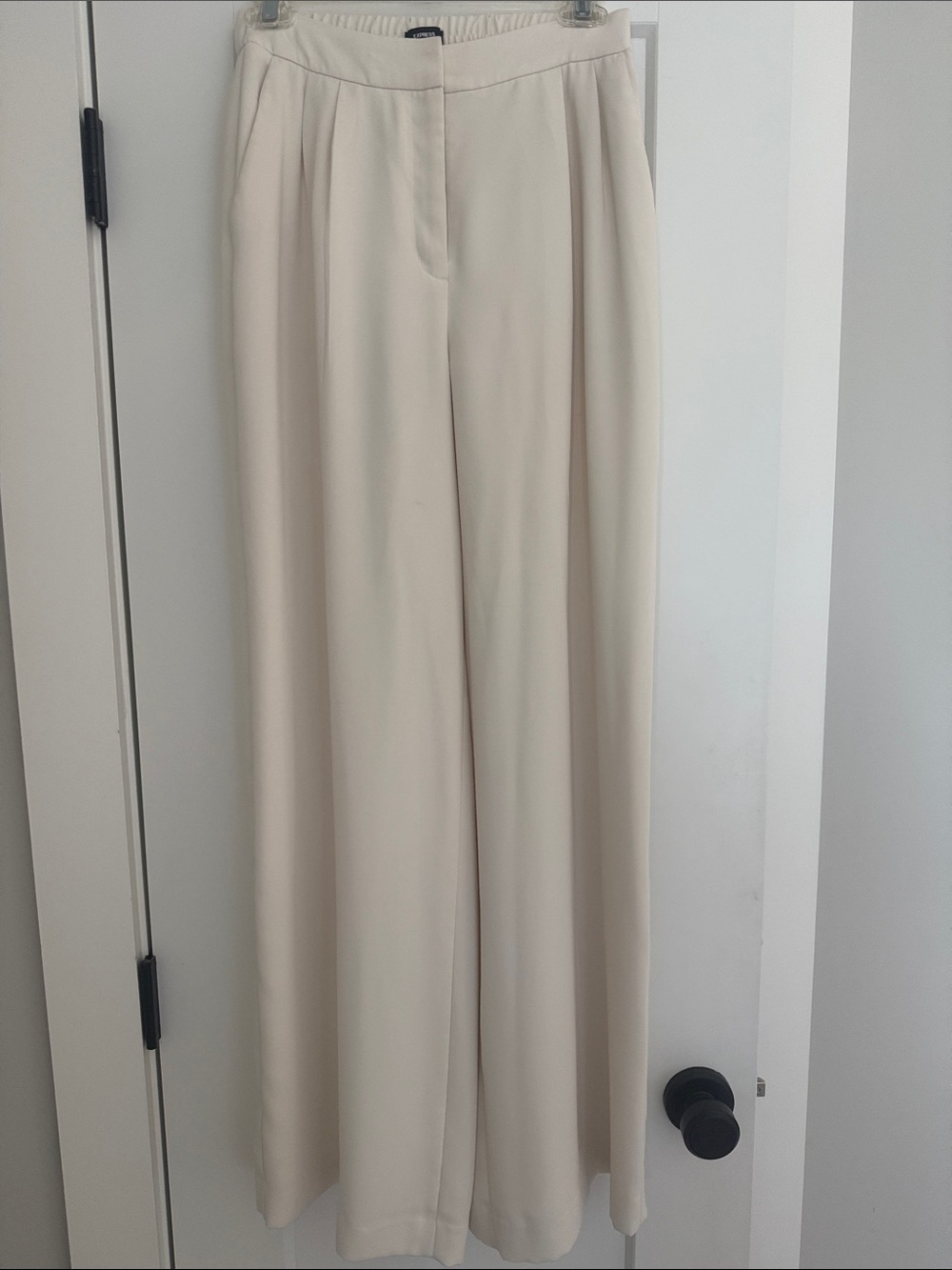 Express Wide-Leg Cream Dress Pants for Women